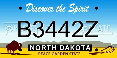 B3442Z North Dakota License Plate