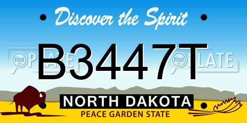 B3447T North Dakota License Plate