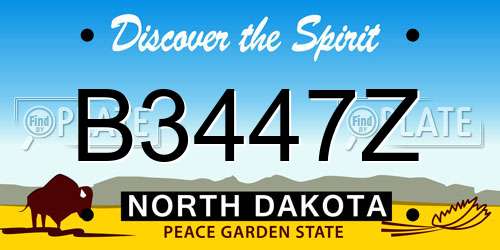 B3447Z North Dakota License Plate