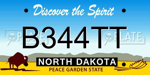 B344TT North Dakota License Plate
