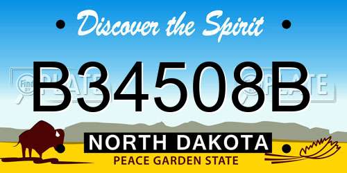 B34508B North Dakota License Plate