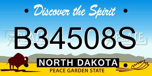 B34508S North Dakota License Plate