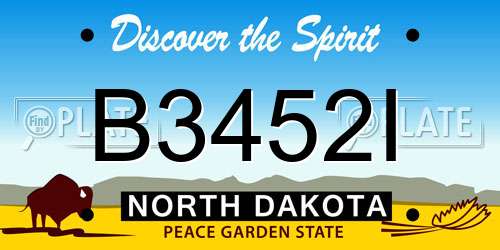 B3452I North Dakota License Plate