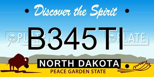 B345TI North Dakota License Plate