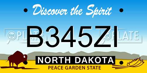 B345ZI North Dakota License Plate