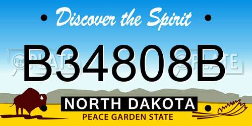 B34808B North Dakota License Plate