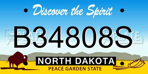 B34808S North Dakota License Plate
