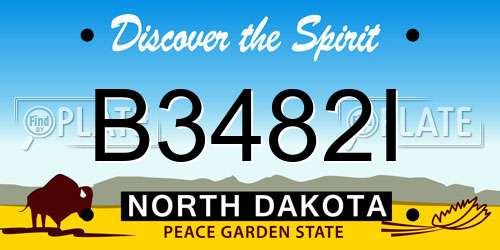 B3482I North Dakota License Plate