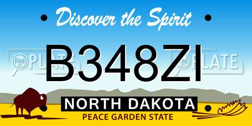 B348ZI North Dakota License Plate