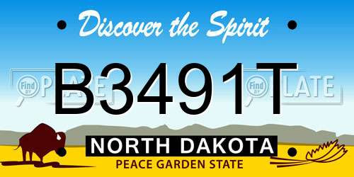 B3491T North Dakota License Plate