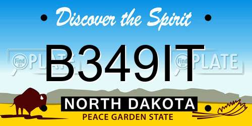 B349IT North Dakota License Plate