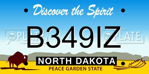 B349IZ North Dakota License Plate