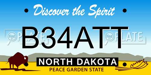 B34ATT North Dakota License Plate