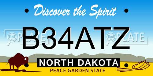 B34ATZ North Dakota License Plate