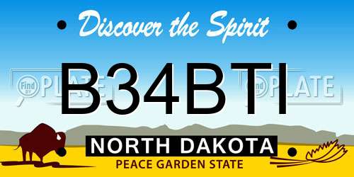 B34BTI North Dakota License Plate