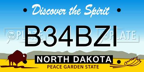 B34BZI North Dakota License Plate