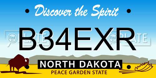 B34EXR North Dakota License Plate