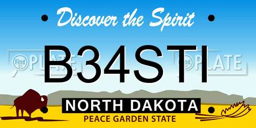 B34STI North Dakota License Plate