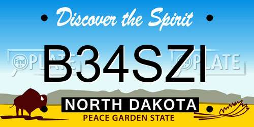 B34SZI North Dakota License Plate