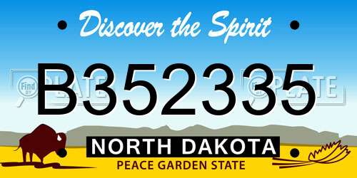 B352335 North Dakota License Plate