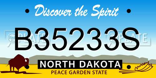 B35233S North Dakota License Plate