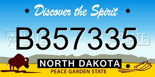 B357335 North Dakota License Plate