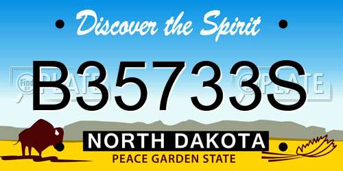 B35733S North Dakota License Plate