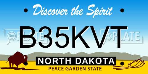 B35KVT North Dakota License Plate