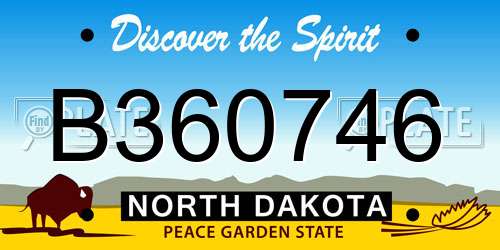 B360746 North Dakota License Plate
