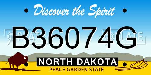 B36074G North Dakota License Plate