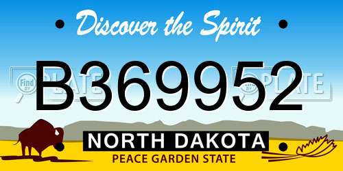 B369952 North Dakota License Plate