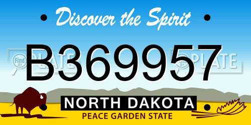 B369957 North Dakota License Plate