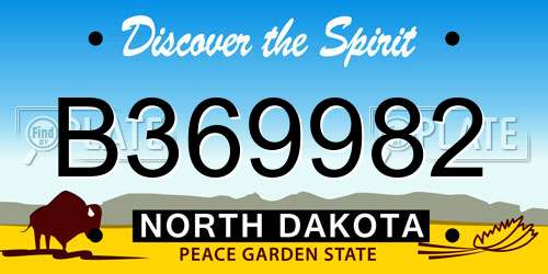 B369982 North Dakota License Plate