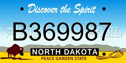 B369987 North Dakota License Plate