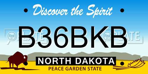 B36BKB North Dakota License Plate