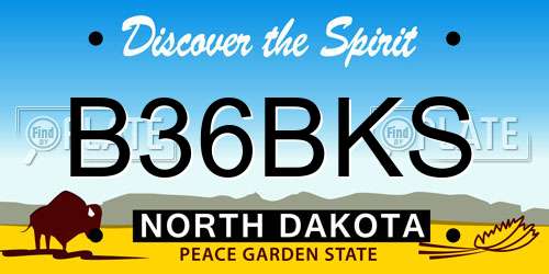 B36BKS North Dakota License Plate