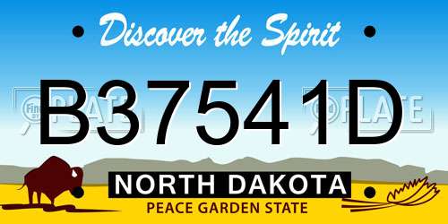 B37541D North Dakota License Plate