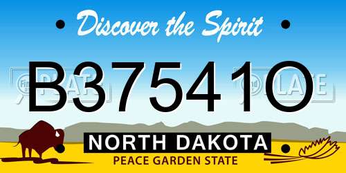 B37541O North Dakota License Plate