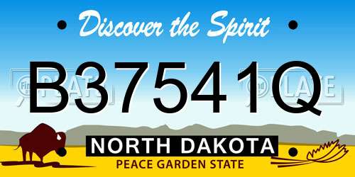 B37541Q North Dakota License Plate
