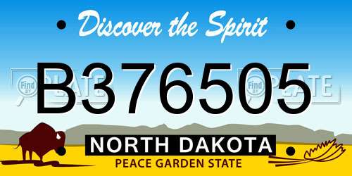B376505 North Dakota License Plate