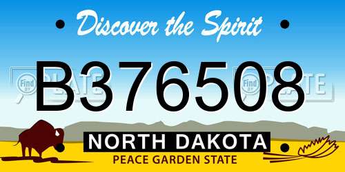 B376508 North Dakota License Plate