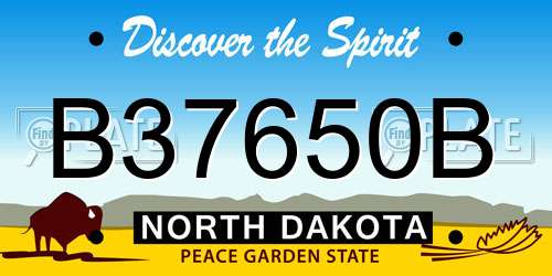 B37650B North Dakota License Plate