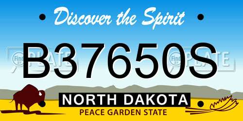 B37650S North Dakota License Plate