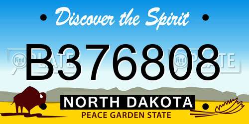 B376808 North Dakota License Plate