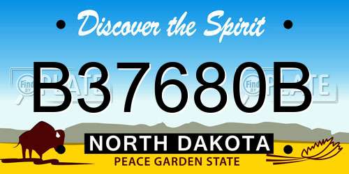 B37680B North Dakota License Plate