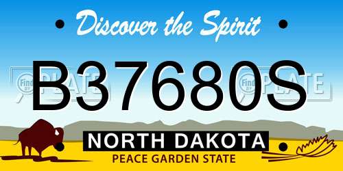 B37680S North Dakota License Plate