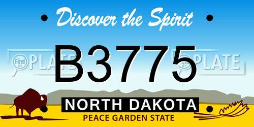 B3775 North Dakota License Plate