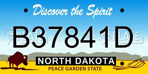 B37841D North Dakota License Plate