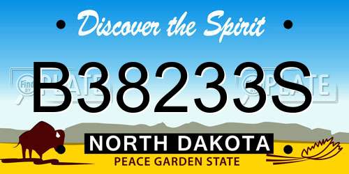 B38233S North Dakota License Plate