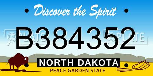 B384352 North Dakota License Plate